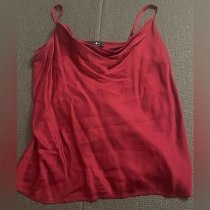 7 for all mankind red cowl neck silky tank top size XL